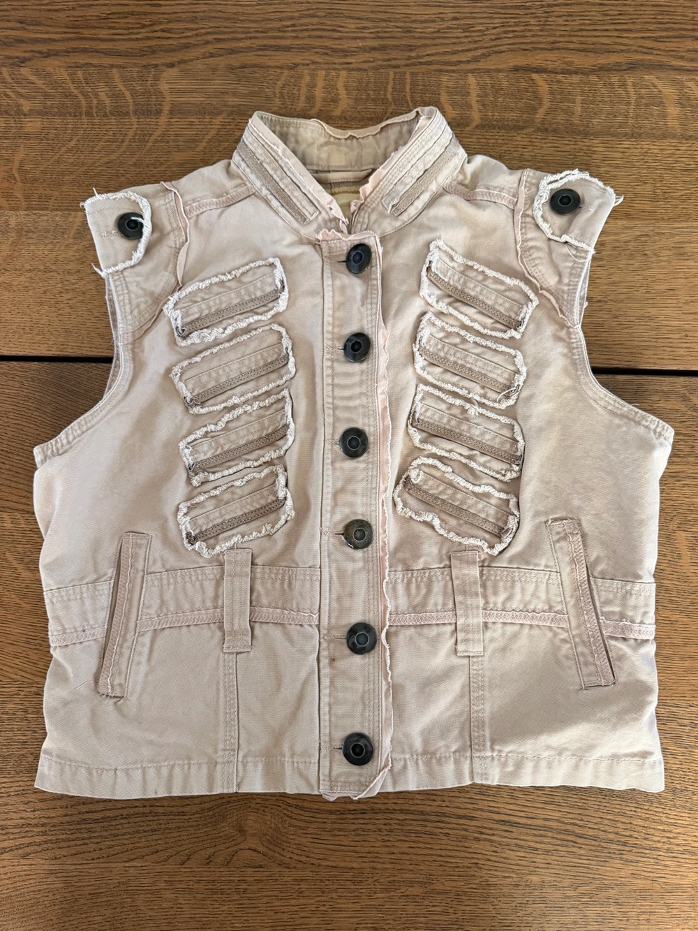 Vintage Y2K Canvas Utility Safari Vest